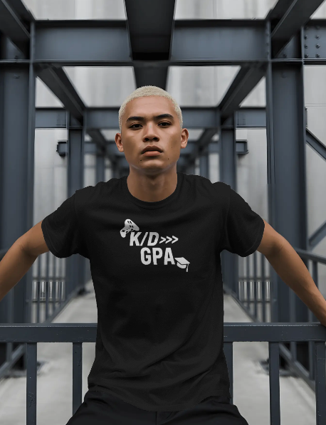 “K/D > GPA” Oversized T-Shirt – Gamer + Student Edition | TheFixStore